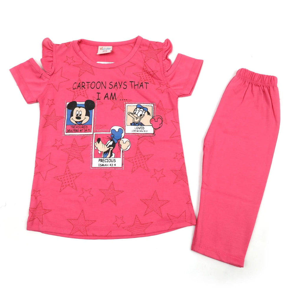 Girls Half Sleeves Suit - Pink, Girls Suits, Chase Value, Chase Value