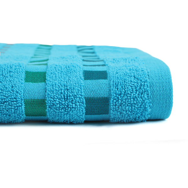 Dots Jacquard Bath Towel - Cyan