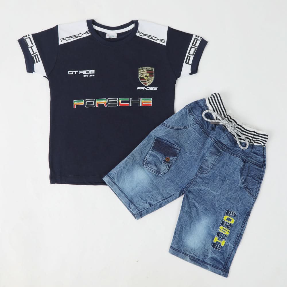 Boys Half Sleeves Suit - Navy Blue, Boys Sets & Suits, Chase Value, Chase Value