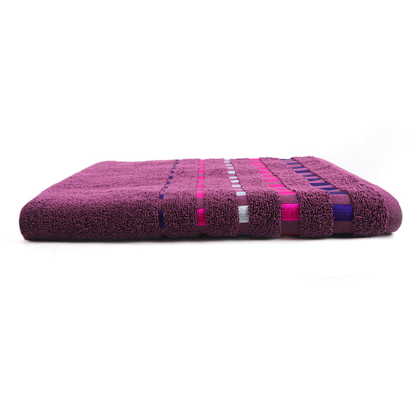 Dots Jacquard Bath Towel - Dark Purple