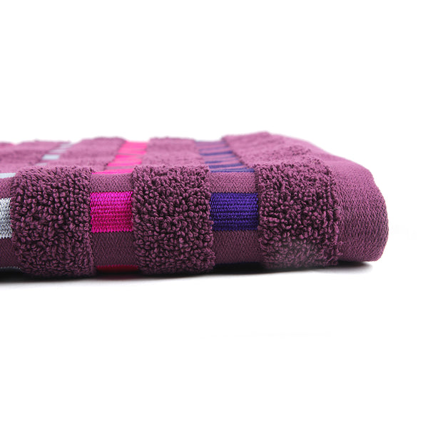 Dots Jacquard Bath Towel - Dark Purple