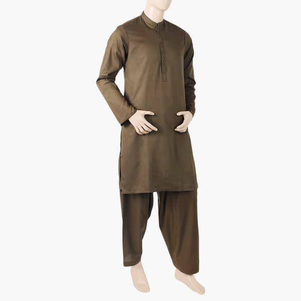 Men's Slim Fit Kurta Shalwar Suit - Brown