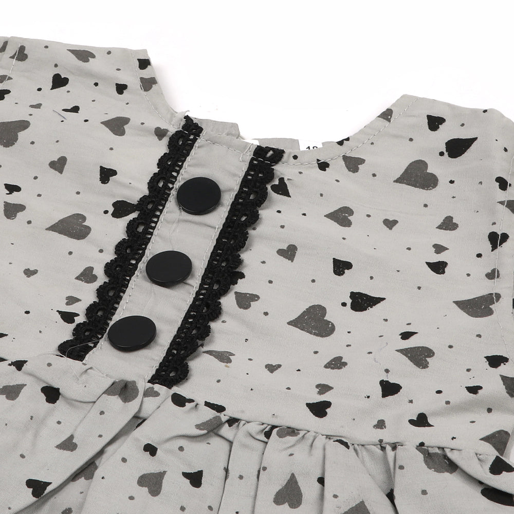 Girls Printed Frock - Grey, Girls Frocks, Chase Value, Chase Value