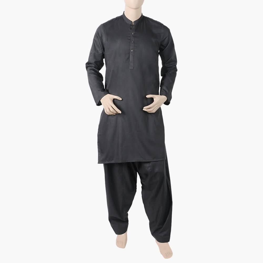 Men's Slim Fit Kurta Shalwar Suit - Charcoal, Men's Shalwar Kameez, Chase Value, Chase Value