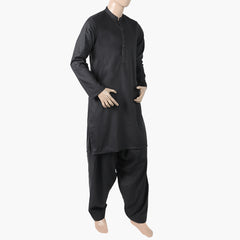 Men's Slim Fit Kurta Shalwar Suit - Charcoal