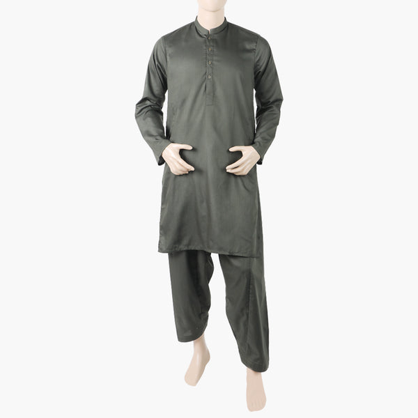 Men's Slim Fit Kurta Shalwar Suit - Green