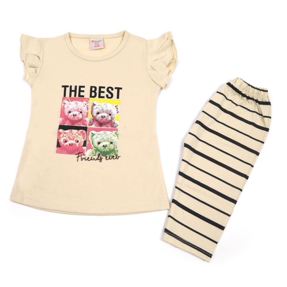 Girls Half Sleeves Suit - Fawn, Girls Suits, Chase Value, Chase Value