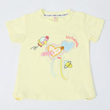 Girls Half Sleeves T-Shirt - Yellow, Girls T-Shirts, Chase Value, Chase Value