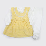 Girls Full Sleeves 3pcs Suit - Yellow, Girls Suits, Chase Value, Chase Value