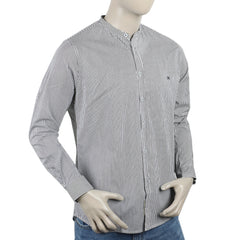 Eminent Men's Casual Stripe Shirt - White & Black