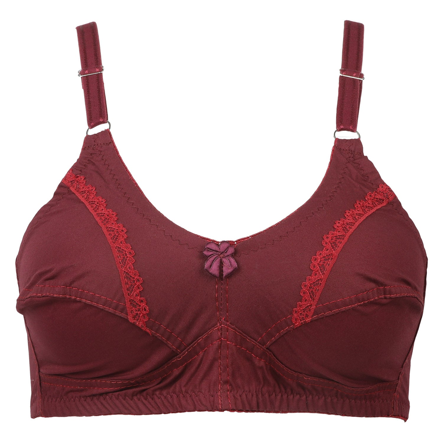 Women's Cotton Bra Lace - Maroon, Women Bras, Chase Value, Chase Value