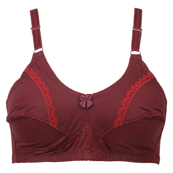 Women's Cotton Bra Lace - Maroon