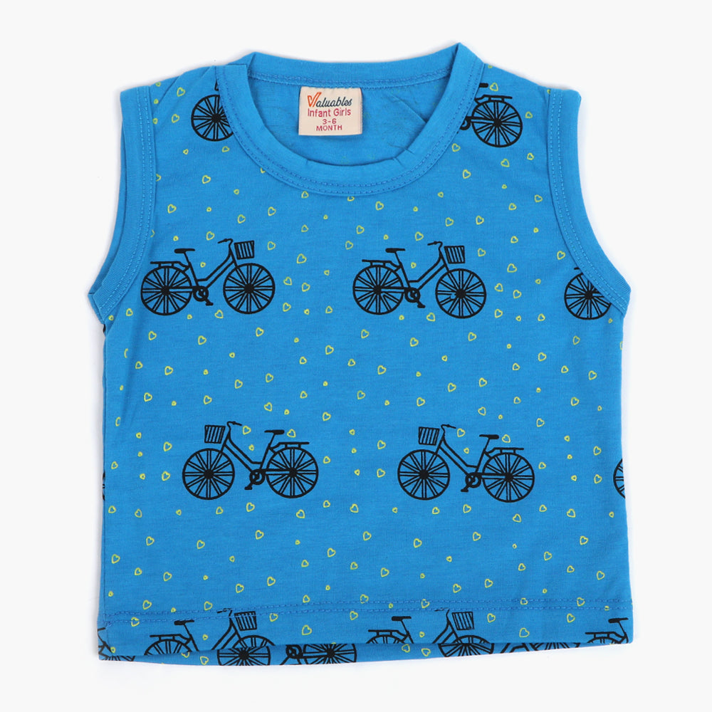 Newborn Girls Sando - Sky Blue, Newborn Girls T-Shirts, Chase Value, Chase Value