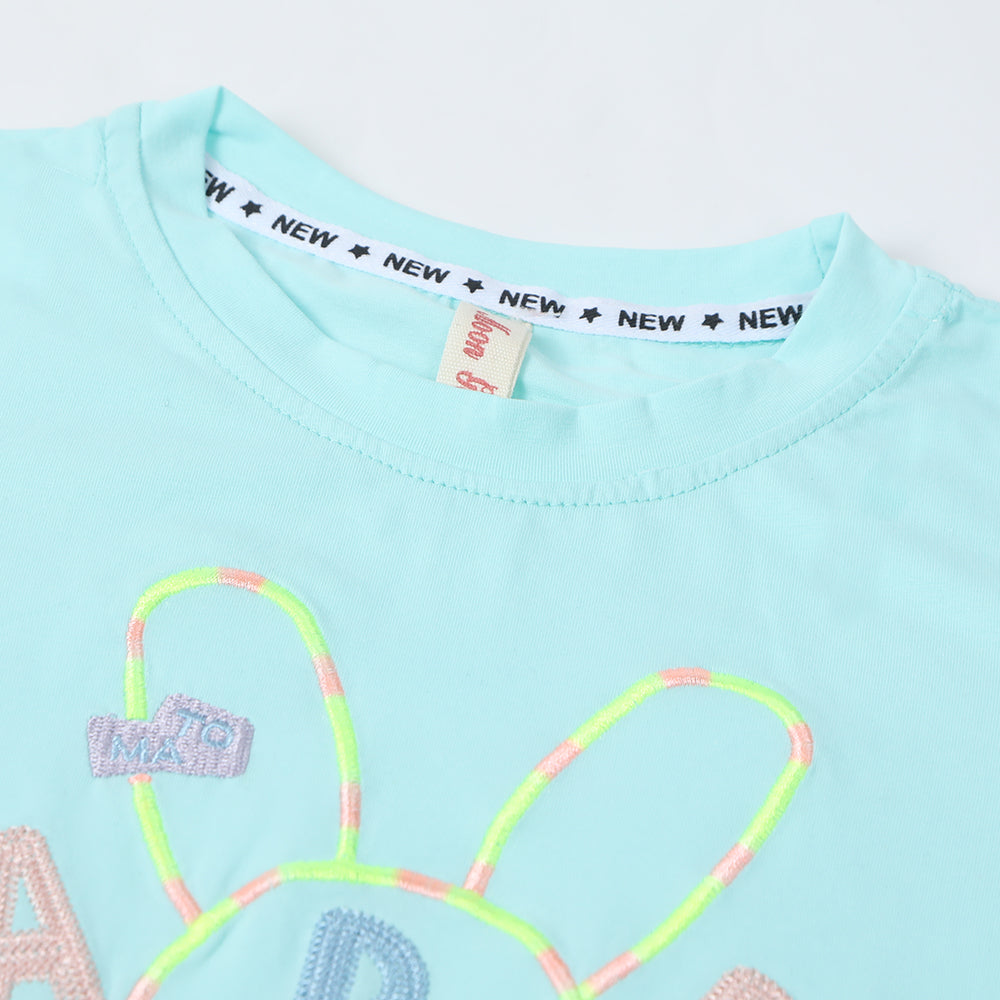 Girls Half Sleeves T-Shirt - Sky Blue, Girls T-Shirts, Chase Value, Chase Value