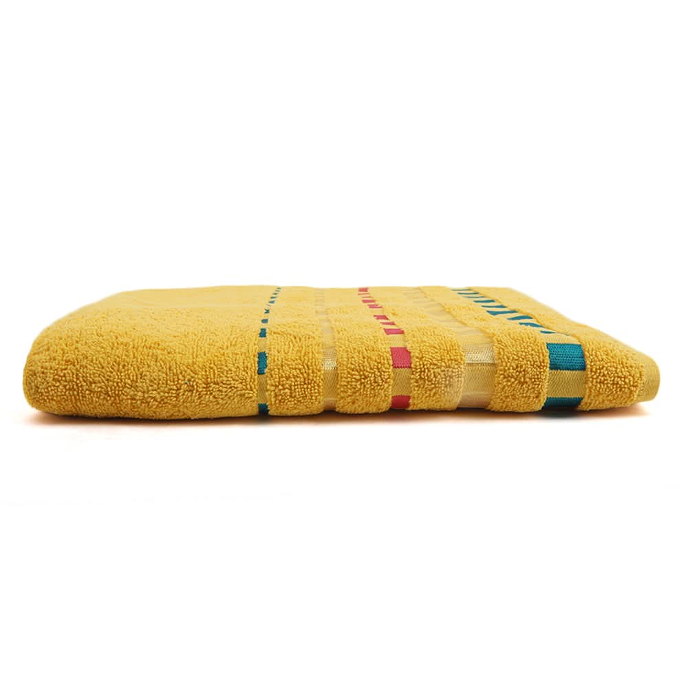 Dots Jacquard Bath Towel - Yellow, Bath Towels, Chase Value, Chase Value