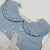 Girls Full Sleeves 3pcs Suit - Light Blue, Girls Suits, Chase Value, Chase Value