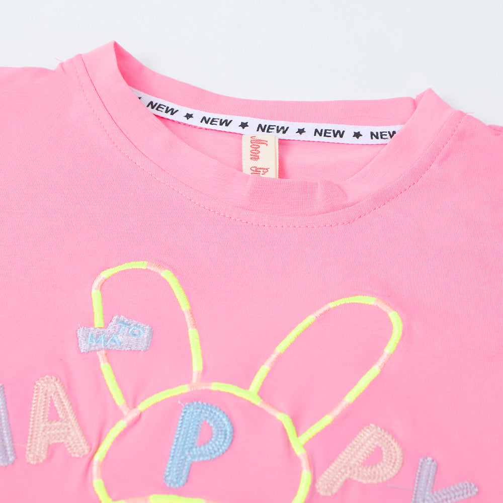 Girls Half Sleeves T-Shirt - Pink, Girls T-Shirts, Chase Value, Chase Value