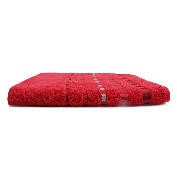 Dots Jacquard Bath Towel - Red