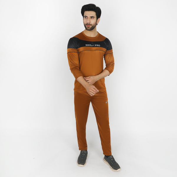 Men's Full Sleeves Track Suit - Brown