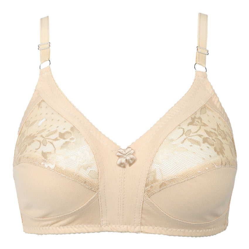 Women's Cotton Bra Half Net - Skin