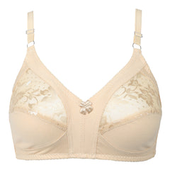 Women's Cotton Bra Half Net - Skin