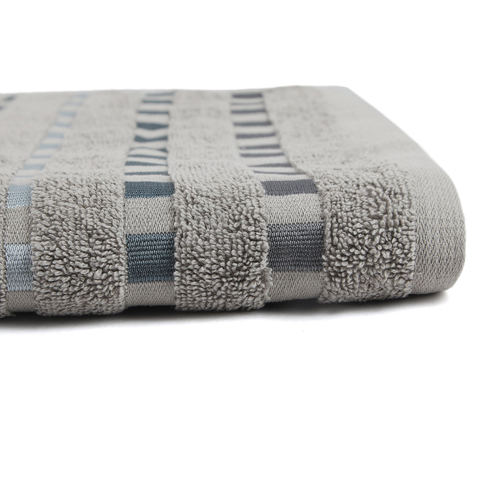 Dots Jacquard Bath Towel - Grey, Bath Towels, Chase Value, Chase Value