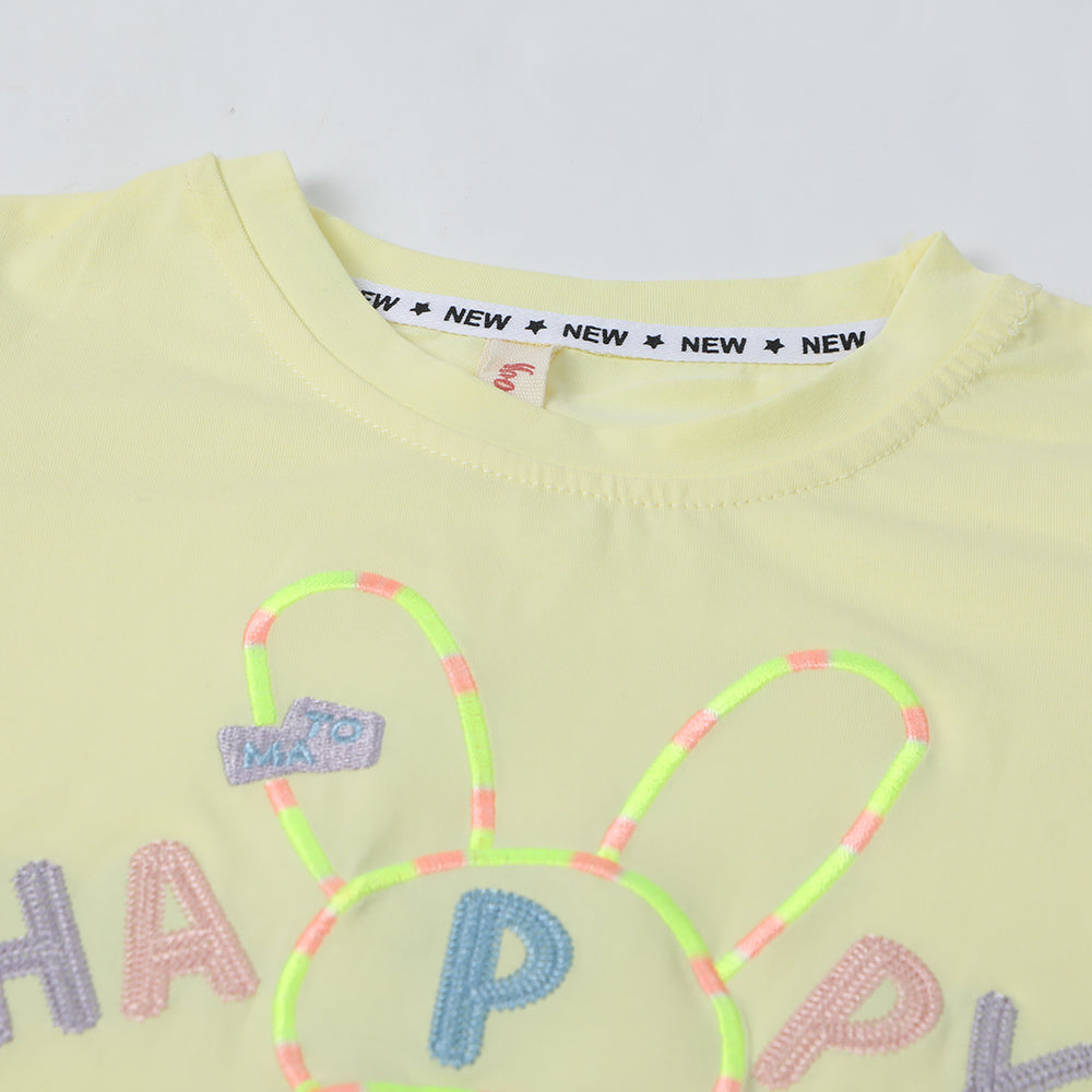 Girls Half Sleeves T-Shirt - Yellow, Girls T-Shirts, Chase Value, Chase Value
