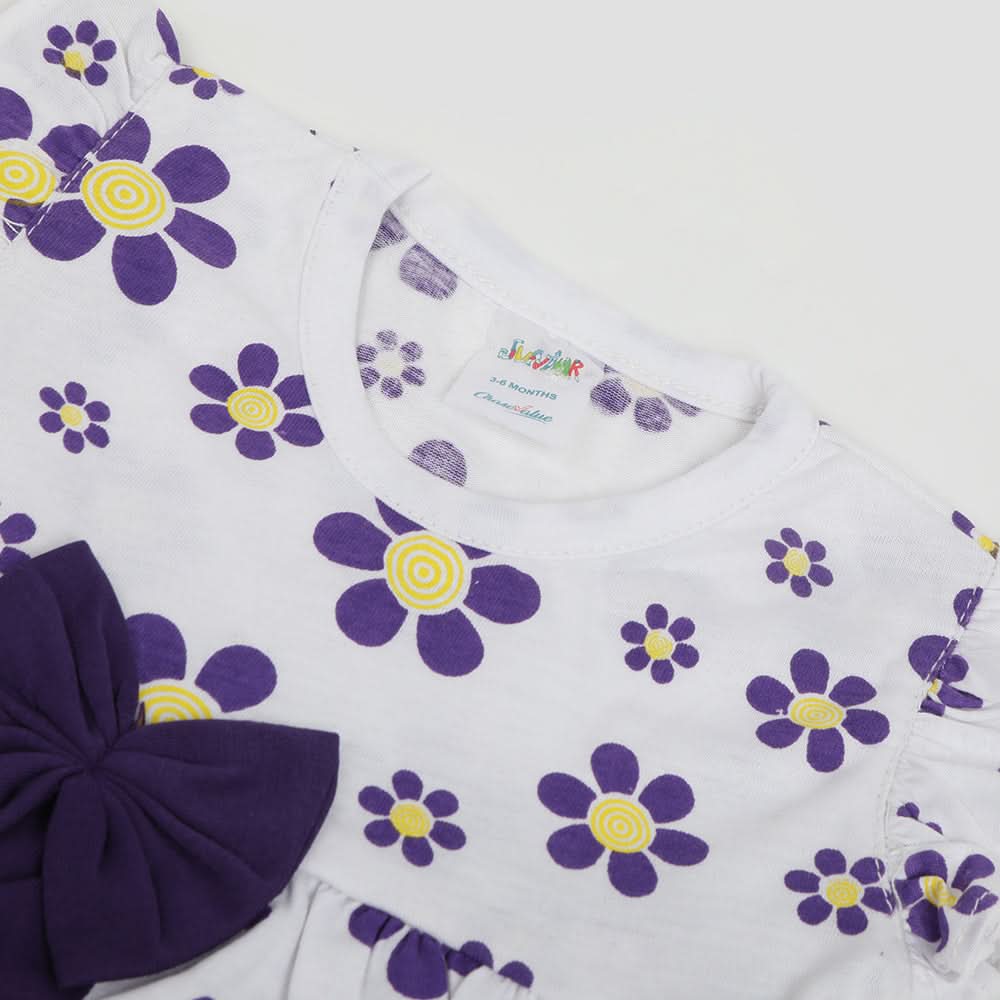 Newborn Girls Half Sleeves Frock - White, Newborn Girls Frocks, Chase Value, Chase Value