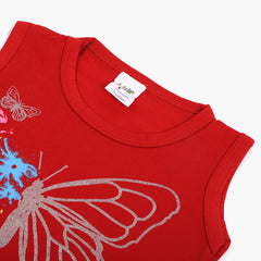 Newborn Girls Sando - Red, Newborn Girls T-Shirts, Chase Value, Chase Value