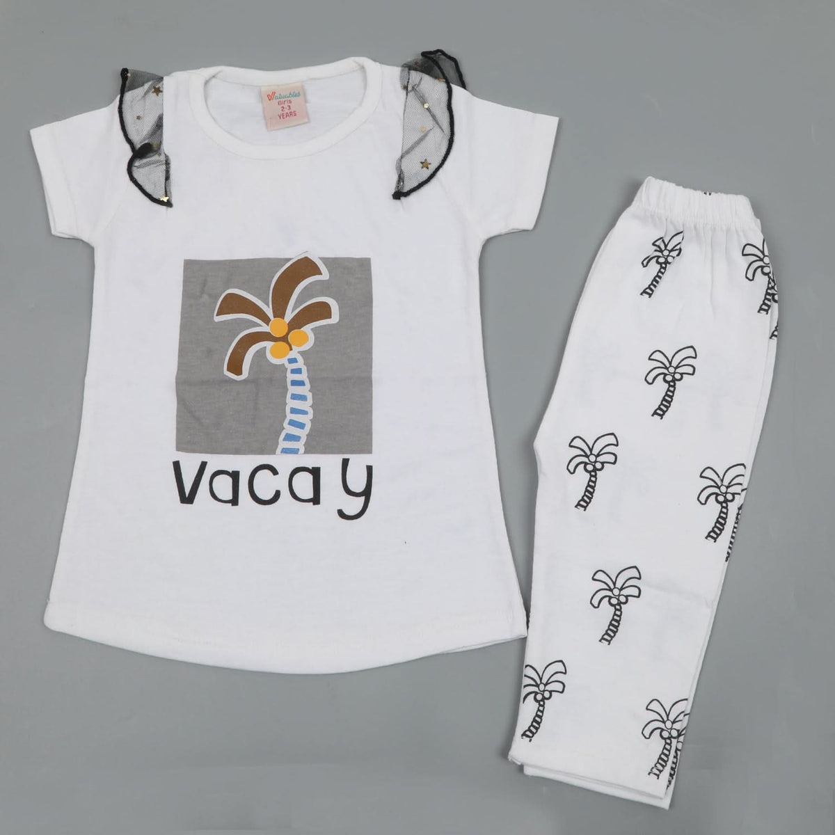 Girls Half Sleeves Suit - White, Girls Suits, Chase Value, Chase Value