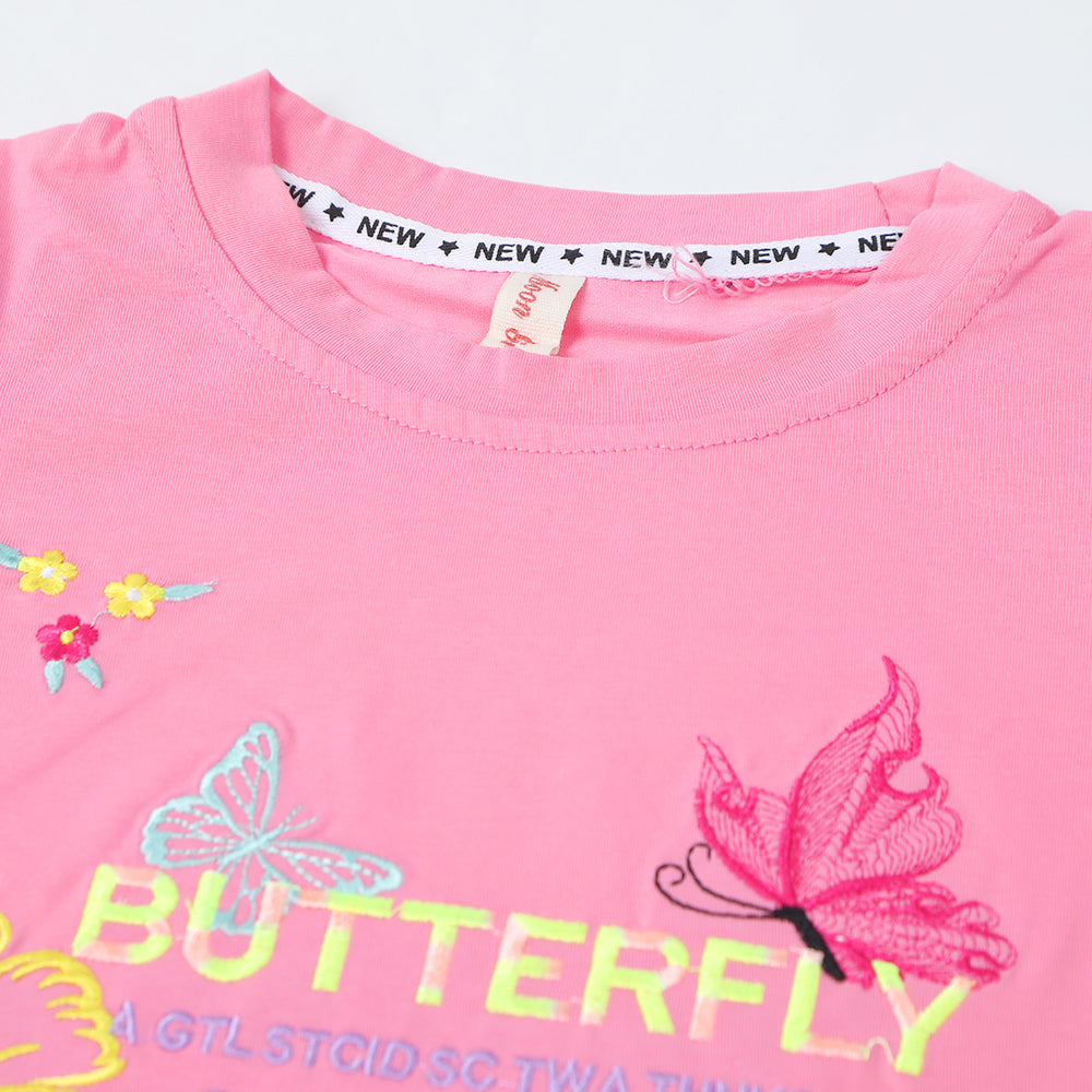 Girls Half Sleeves T-Shirt - Pink, Girls T-Shirts, Chase Value, Chase Value