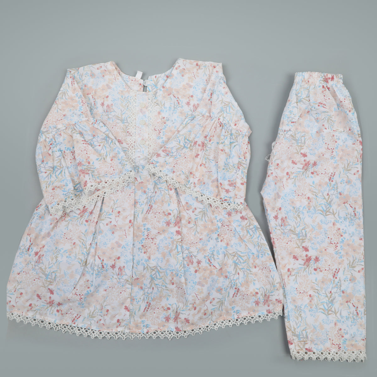 Girls Full Sleeves Cotton Suit - Peach, Girls Suits, Chase Value, Chase Value
