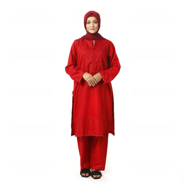 Women's Fancy 2Pcs Suit - Red