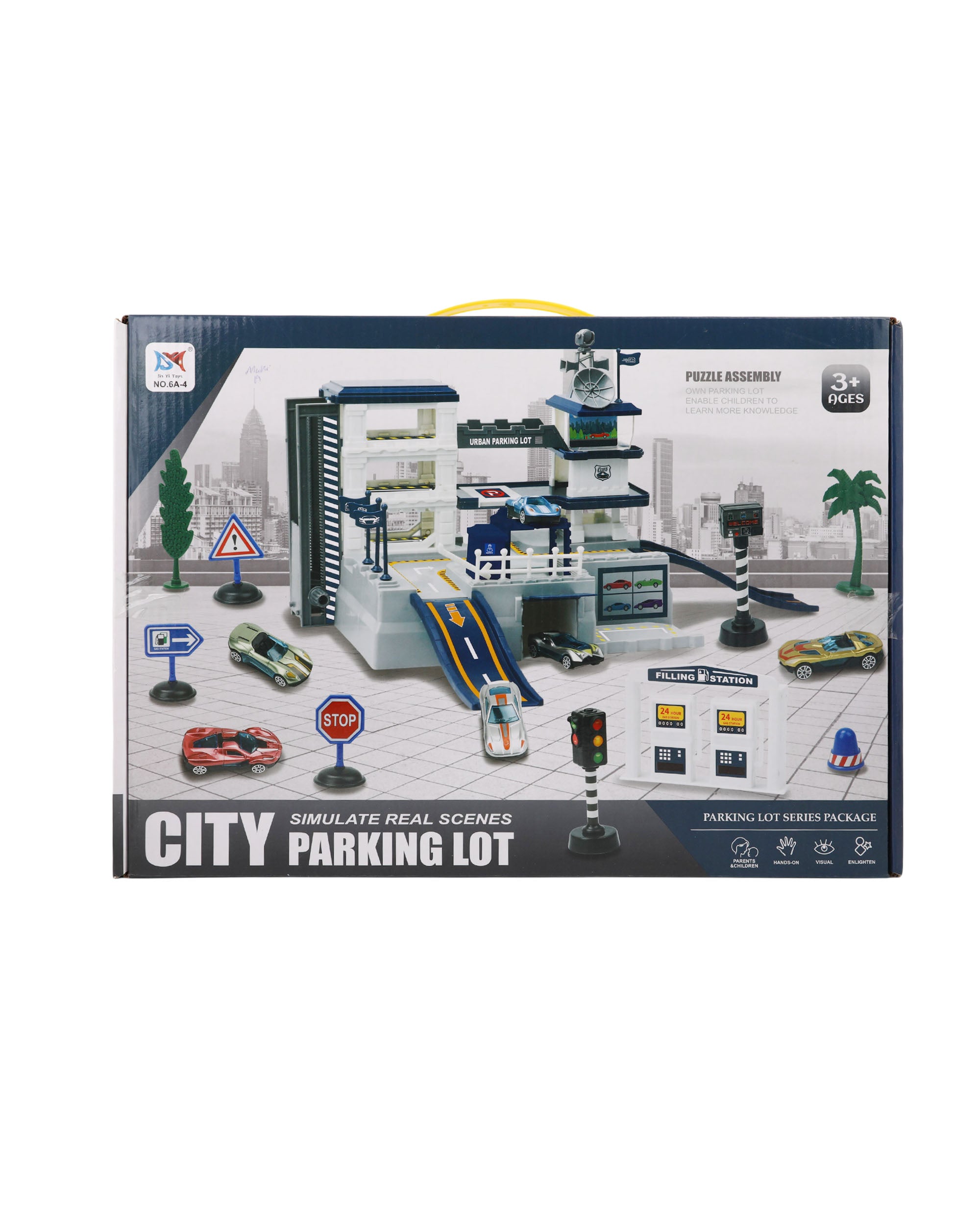 Parking Lot with Car 3 Pcs