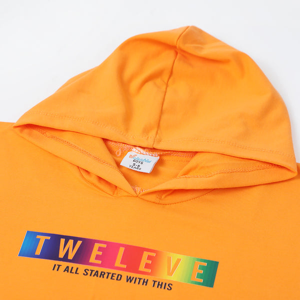 Boys Hooded T-Shirt - Orange