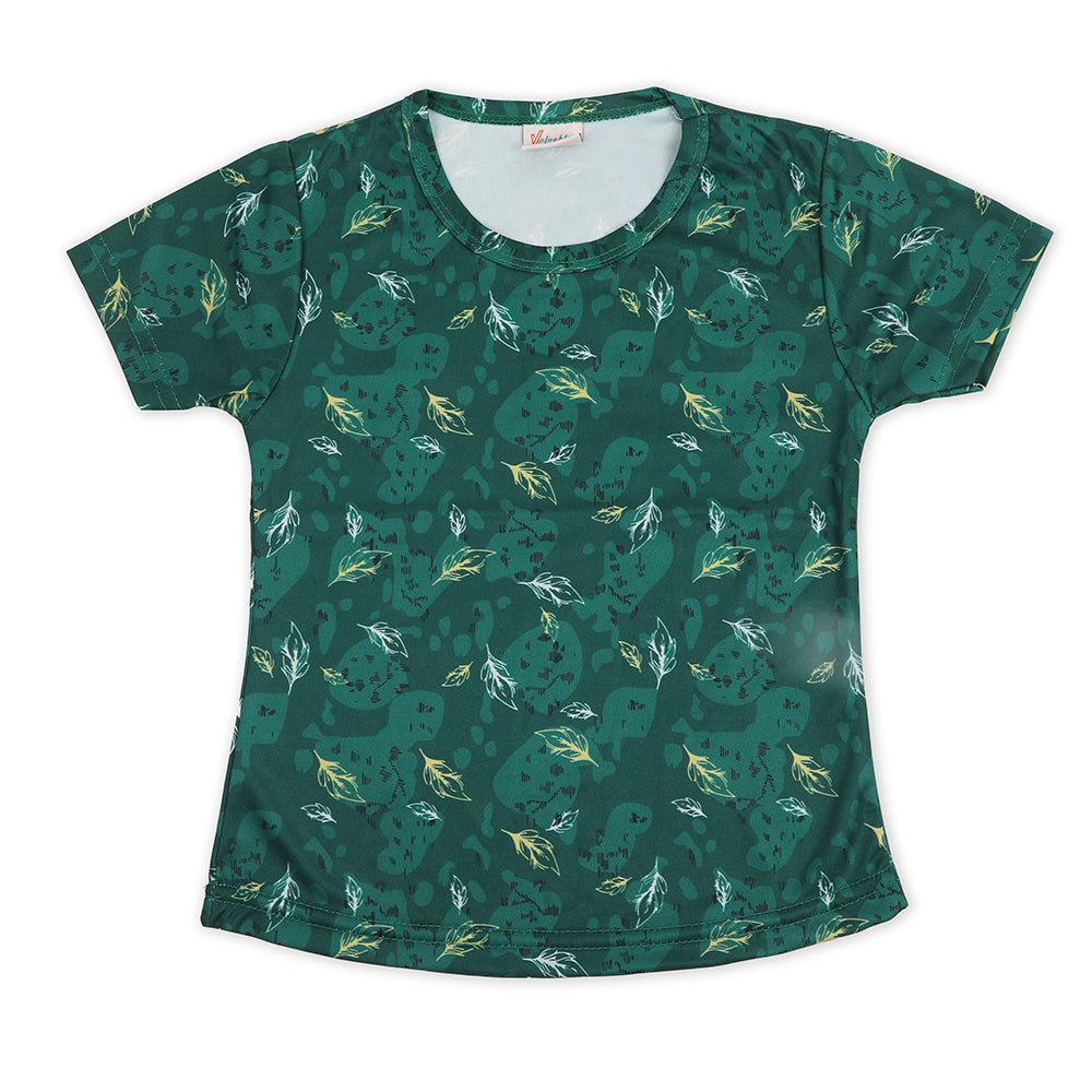 Valuable Girls Independence Day Half Sleeves T-Shirt - Green, Girls T-Shirts, Chase Value, Chase Value