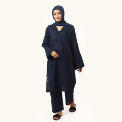 Women's Fancy 2Pcs Suit - Navy Blue