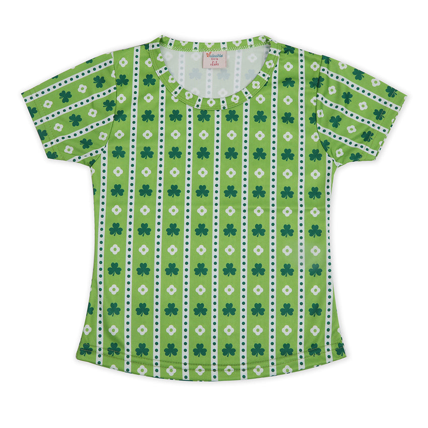 Valuable Girls Independence Day Half Sleeves T-Shirt - Light Green