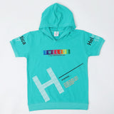 Boys Hooded T-Shirt - Cyan, Boys T-Shirts, Chase Value, Chase Value