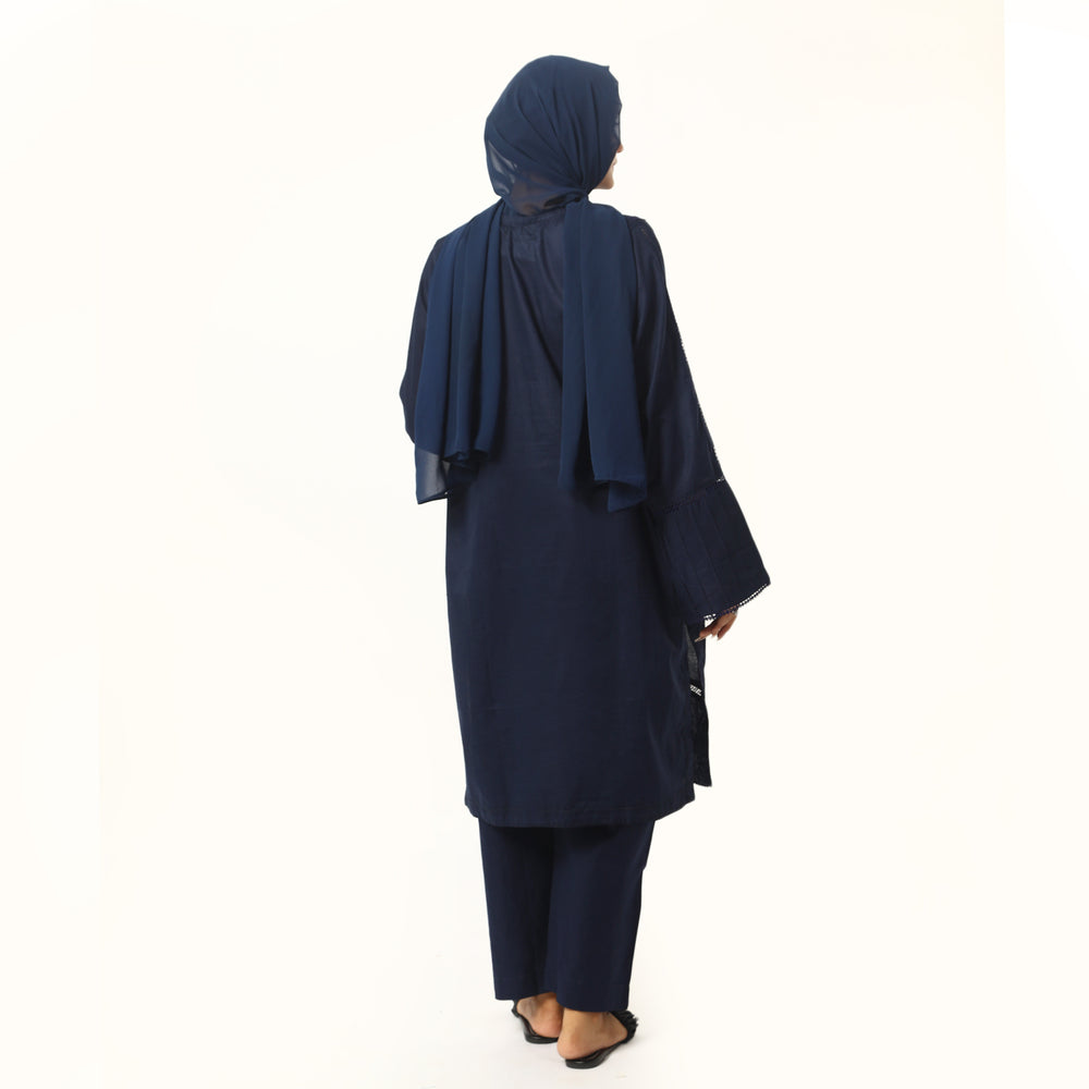 Women's Fancy 2Pcs Suit - Navy Blue, Women Shalwar Suits, Chase Value, Chase Value