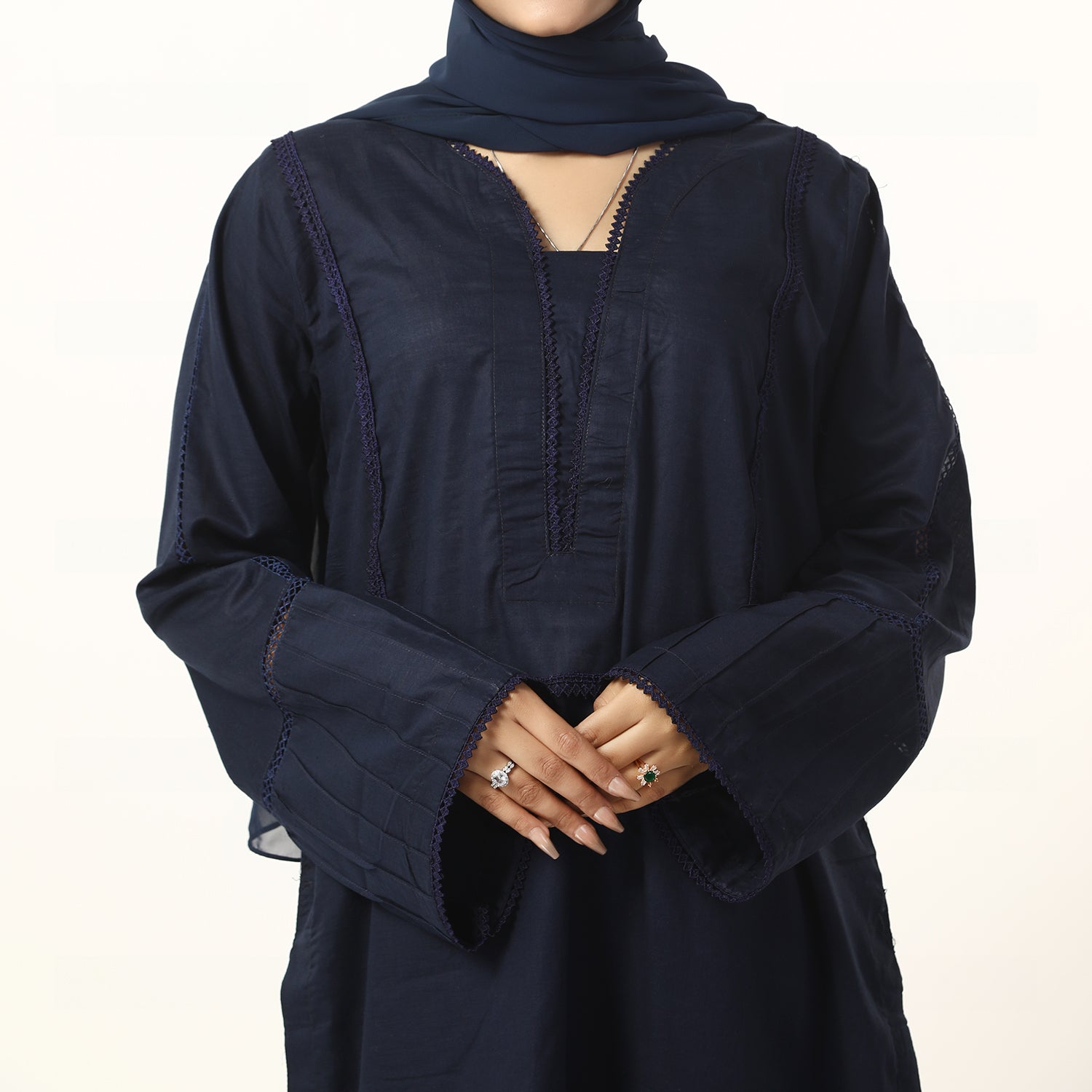 Women's Fancy 2Pcs Suit - Navy Blue, Women Shalwar Suits, Chase Value, Chase Value