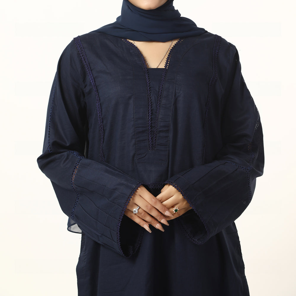 Women's Fancy 2Pcs Suit - Navy Blue, Women Shalwar Suits, Chase Value, Chase Value