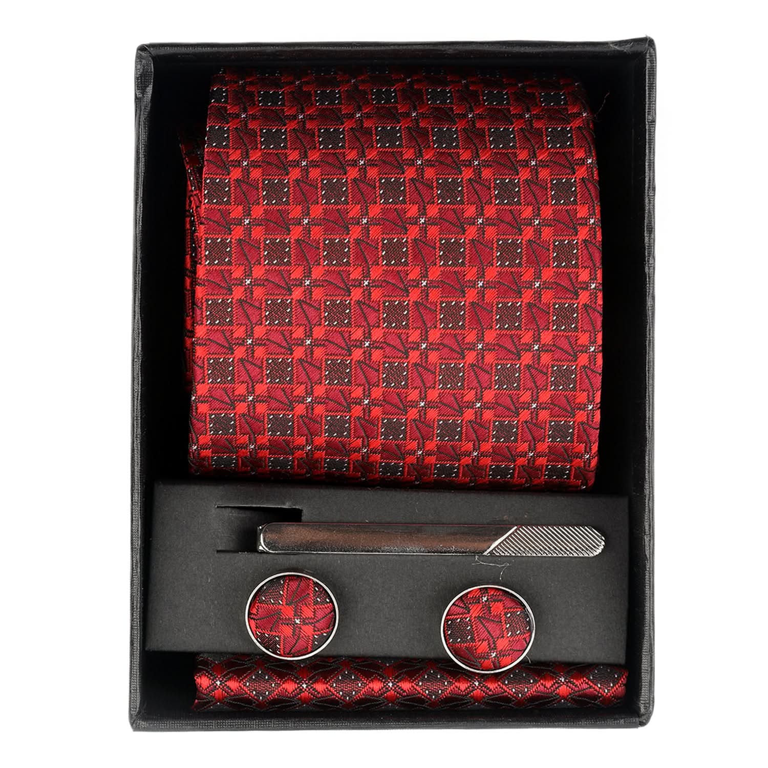 Men's Neck Tie Box With Pin - Red, Men's Tie, Chase Value, Chase Value