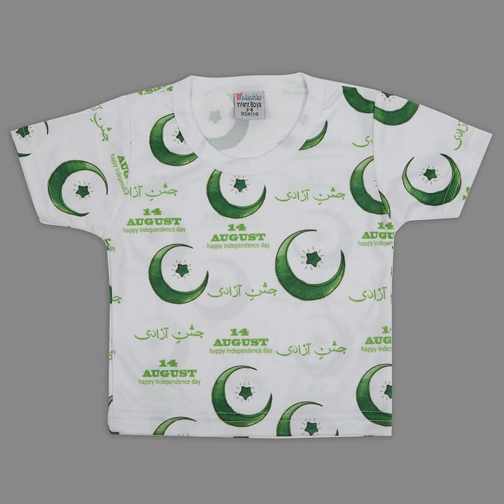 Valuables Newborn Boys Independence Day T-Shirt - White, Newborn Boys Shirts & T-Shirts, Chase Value, Chase Value