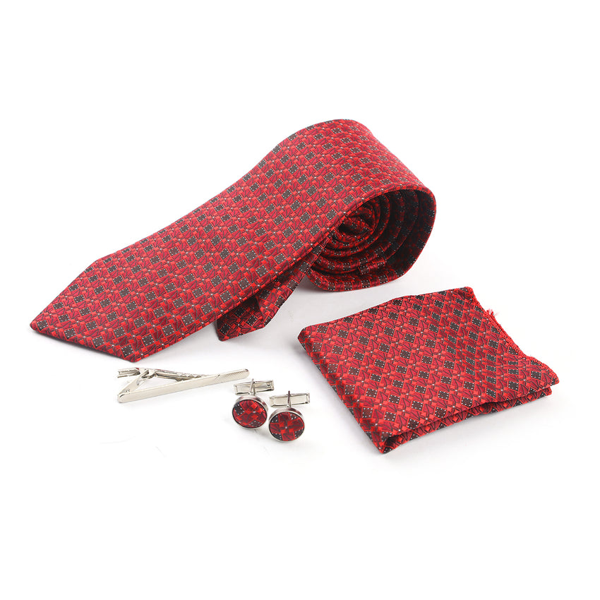 Men's Neck Tie Box With Pin - Red