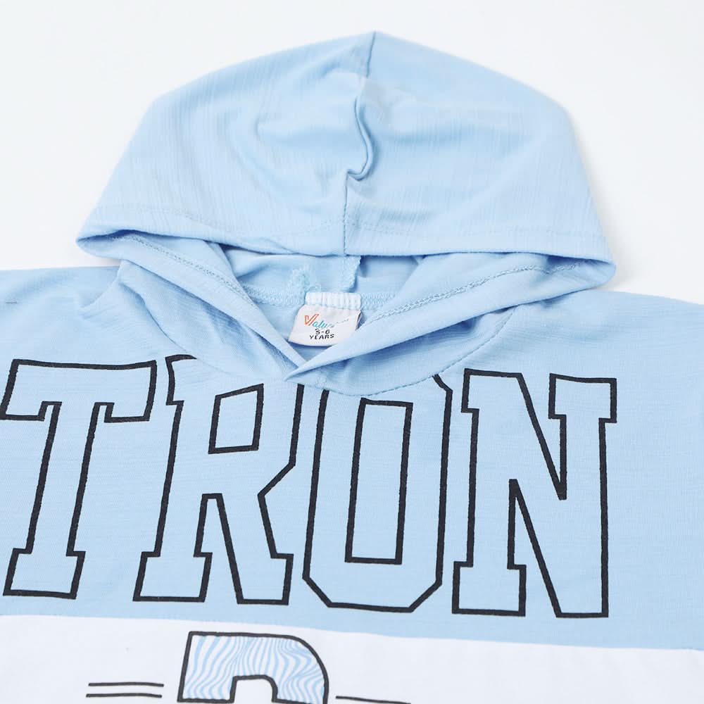Boys Hooded T-Shirt - Sky Blue, Boys T-Shirts, Chase Value, Chase Value