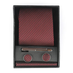 Men's Neck Tie Box With Pin - Maroon