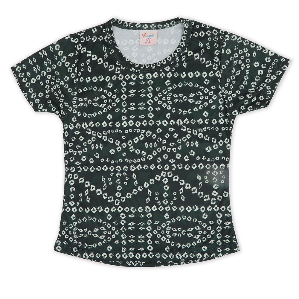 Valuable Girls Independence Day Half Sleeves T-Shirt - Green, Girls T-Shirts, Chase Value, Chase Value