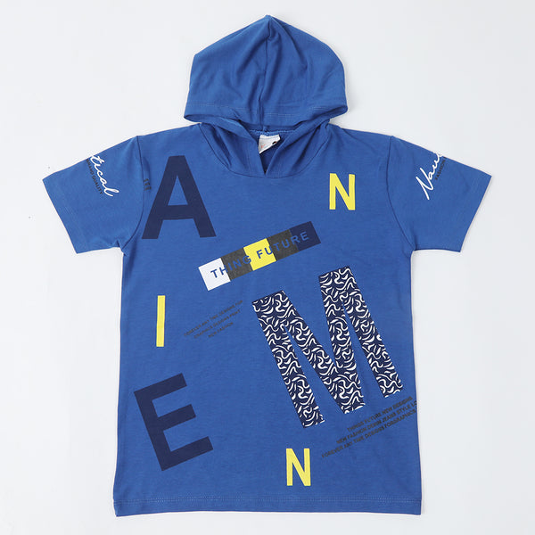 Boys Hooded T-Shirt - Blue, Boys T-Shirts, Chase Value, Chase Value