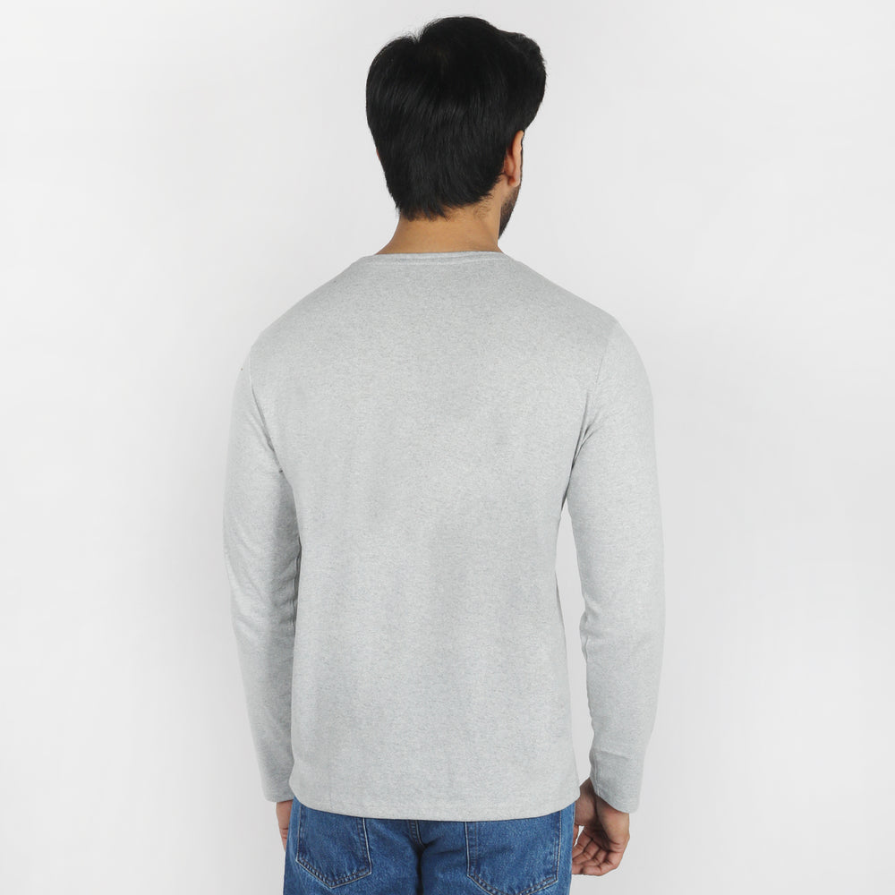 Valuable Men's Full Sleeves T-Shirt - Grey, Men's T-Shirts & Polos, Chase Value, Chase Value